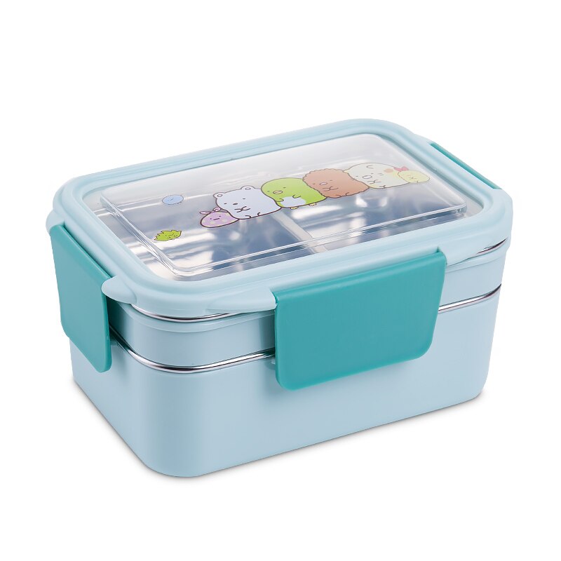 Premium Stainless Steel Double Lunch Box with Leak-Proof Compartments