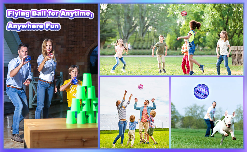 Flying Orb Ball with Magic Wand, Light Up Fidget Spinner, Glow in The Dark, Hand Operated Drones for Kids