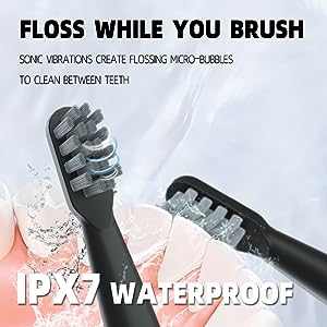 Electric Toothbrush for Adults with 8 Brush Heads - 40,000 VPM, 365-Day Battery Life, 6 High-Performance Modes