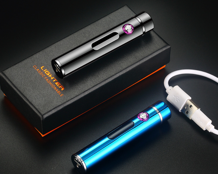 Rechargeable USB Lighter Dual Plasma Electric Metal Lighters Smoking Windproof