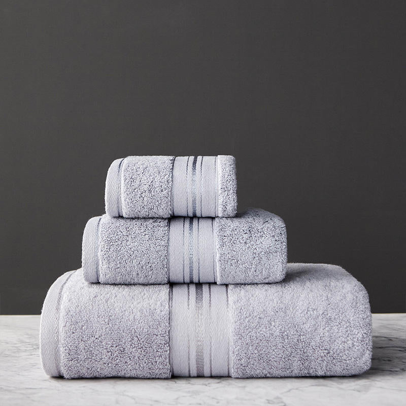 Premium Pure Cotton Thick Bath Towel Set - Ultra Absorbent & Soft