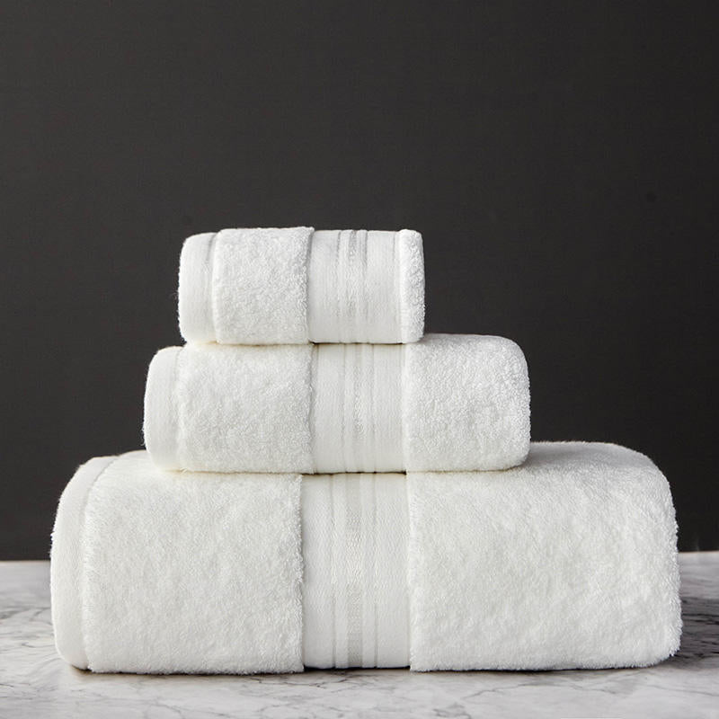 Premium Pure Cotton Thick Bath Towel Set - Ultra Absorbent & Soft