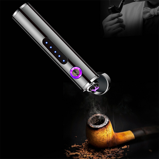 Electric Metal Lighters Smoking Windproof Dual Plasma Rechargeable USB Lighter