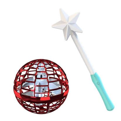 Flying Orb Ball with Magic Wand, Light Up Fidget Spinner, Glow in The Dark, Hand Operated Drones for Kids