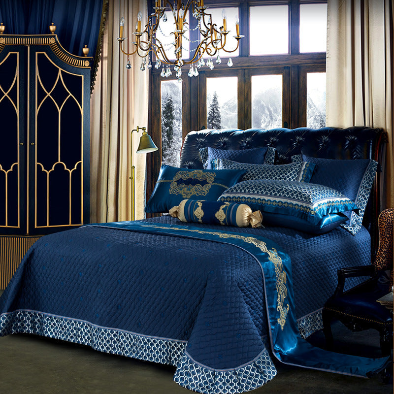 Four-Piece Embroidered Jacquard Bed Sheet Set