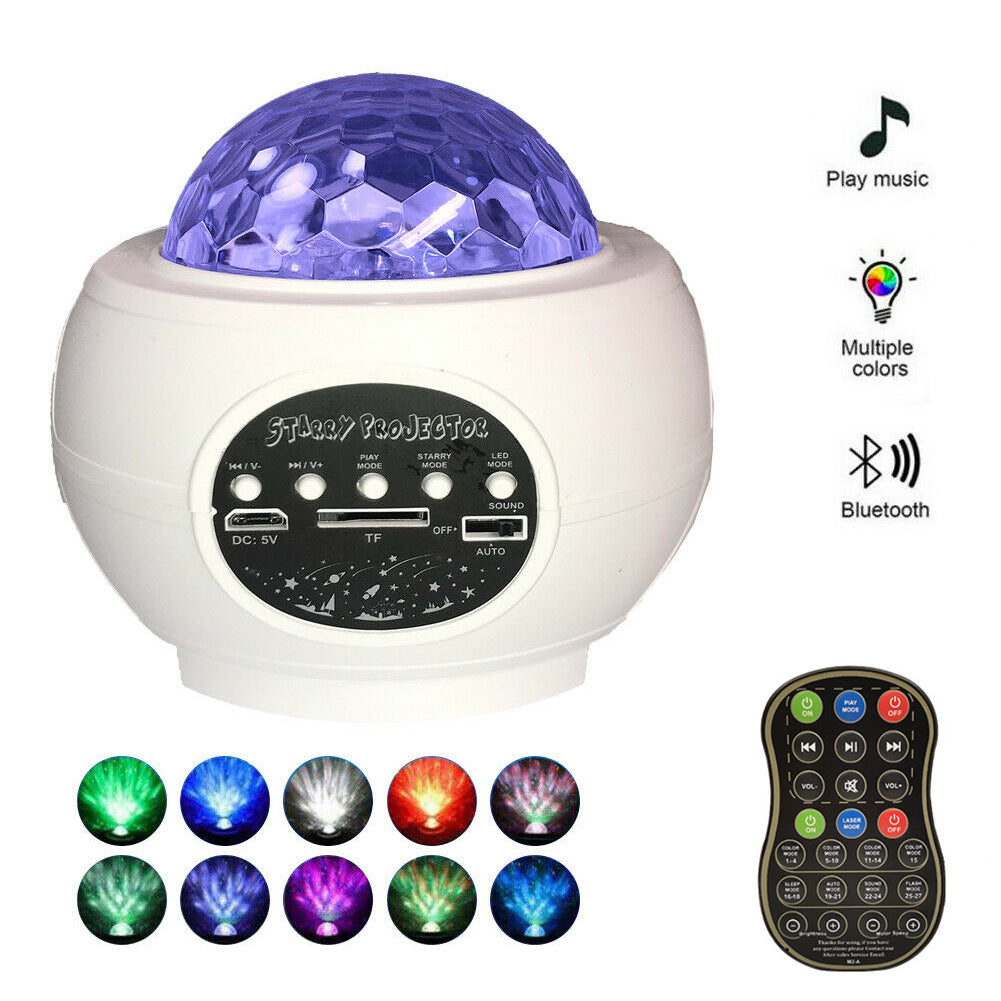 LED Star Ocean Wave Projector Night Light Lamp With Music Bluetooth Speaker