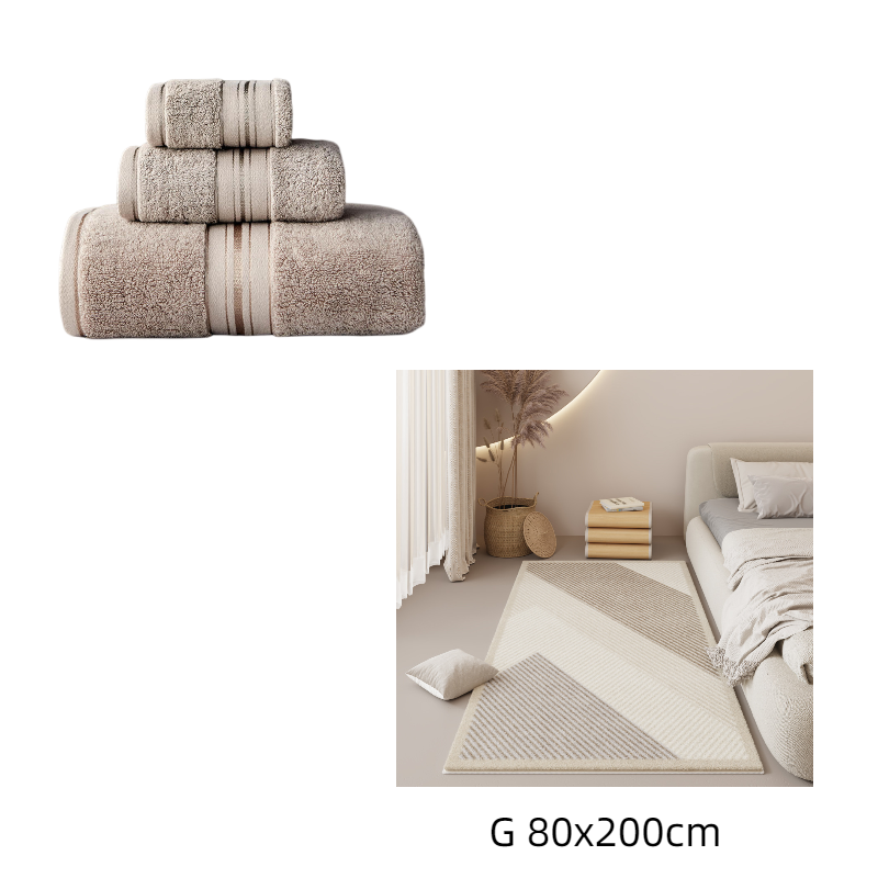 Premium Pure Cotton Thick Bath Towel Set - Ultra Absorbent & Soft