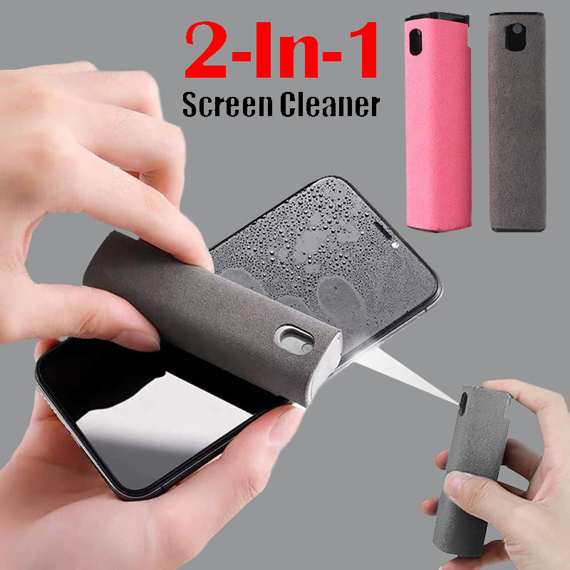 Portable Phone Screen Cleaner with Built-In Microfiber Wipe