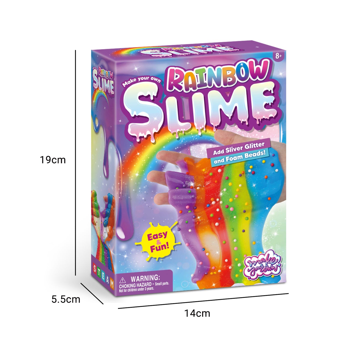 Toy Slime Kit for Girls - 8 Amazing DIY Slimes with Foam Beads & Silver Glitter
