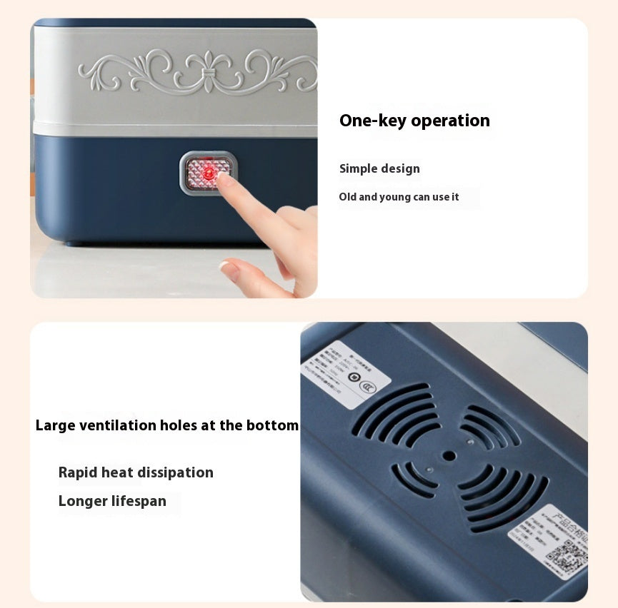 Portable Electric Lunch Box, 2.4L Double-Layer Food Warmer 11