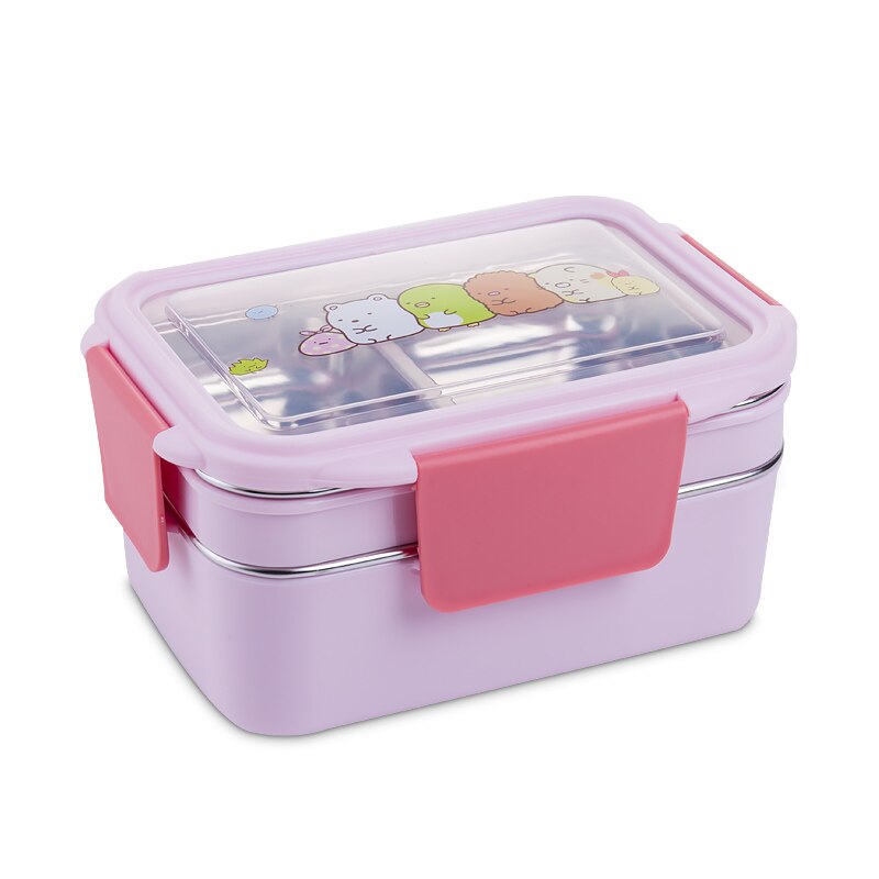 Premium Stainless Steel Double Lunch Box with Leak-Proof Compartments