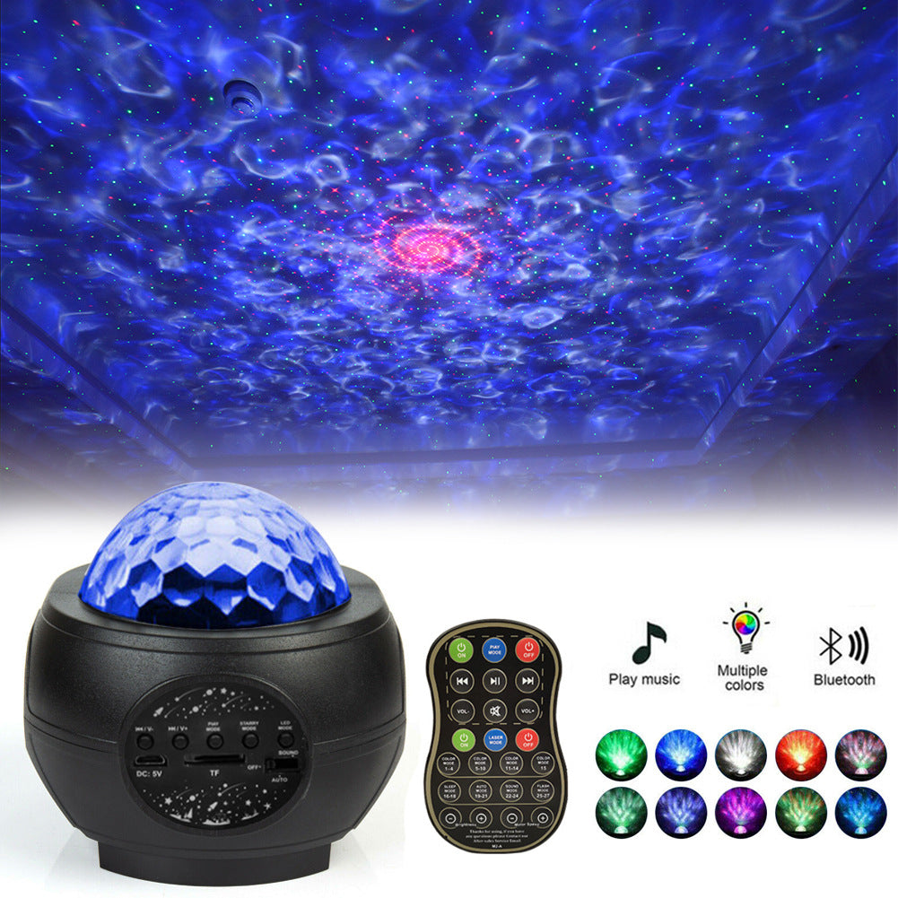 LED Star Ocean Wave Projector Night Light Lamp With Music Bluetooth Speaker