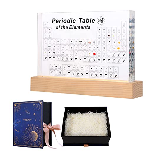 Periodic Table with 83 Real Element Samples in Acrylic