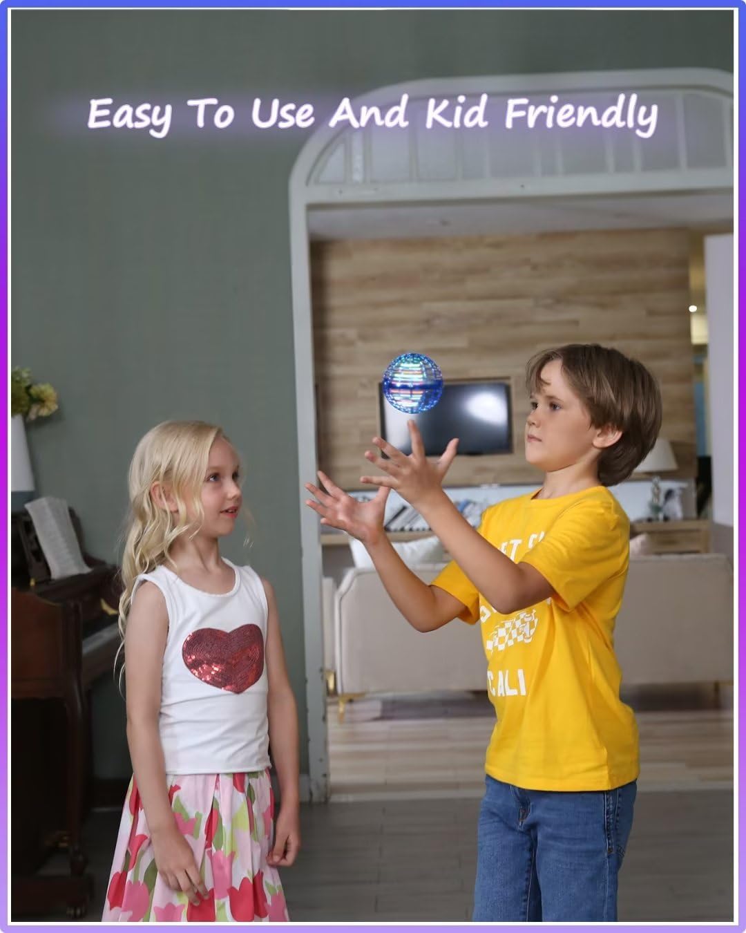 Flying Orb Ball with Magic Wand, Light Up Fidget Spinner, Glow in The Dark, Hand Operated Drones for Kids