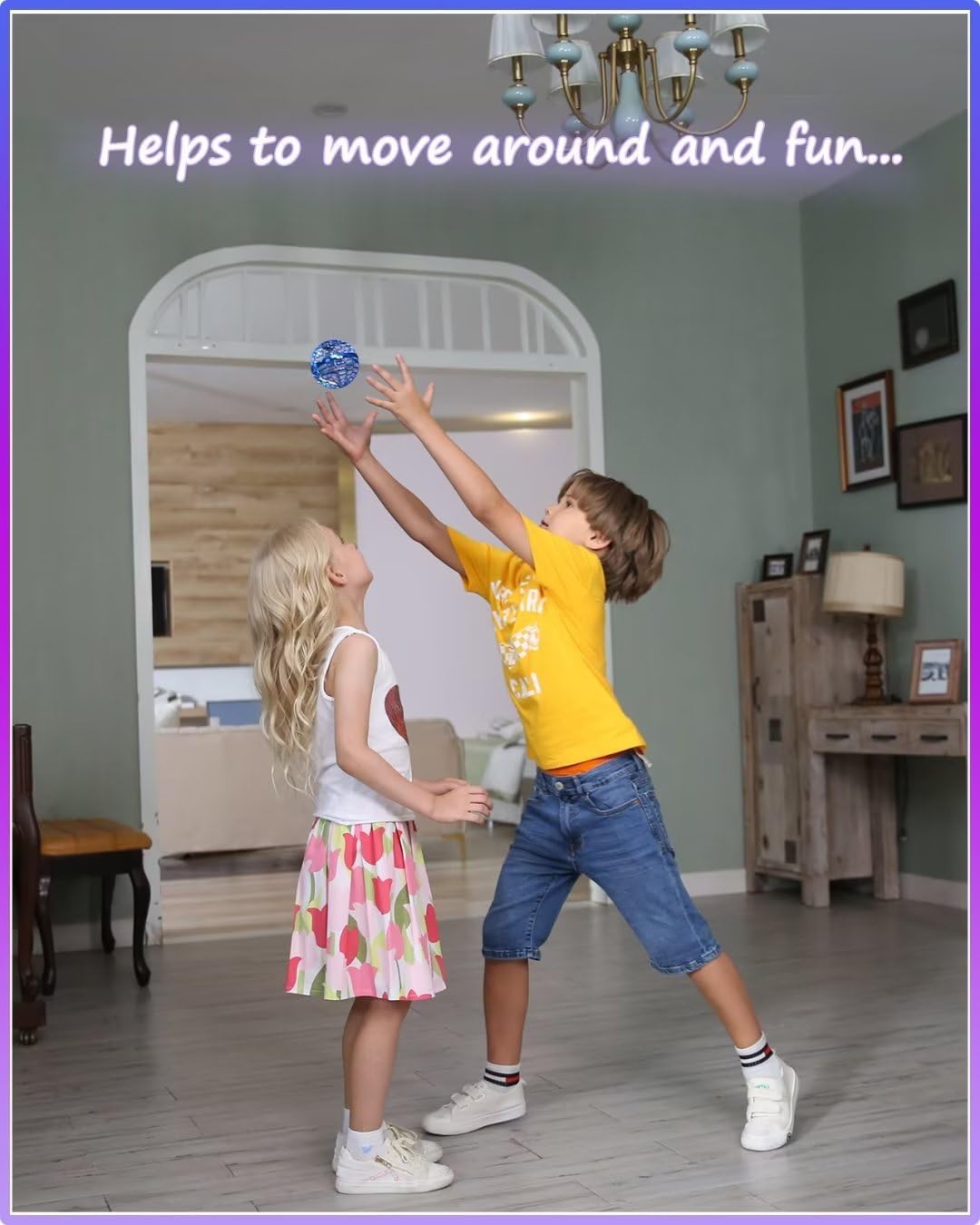 Flying Orb Ball with Magic Wand, Light Up Fidget Spinner, Glow in The Dark, Hand Operated Drones for Kids