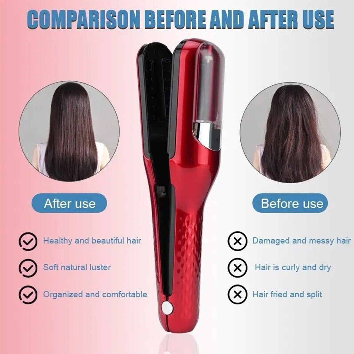Split-Ender Mini Automatic Hair Repair Trimmer - Split End Remover for Dry, Damaged, and Brittle Hair | Hair Styling Beauty Tool