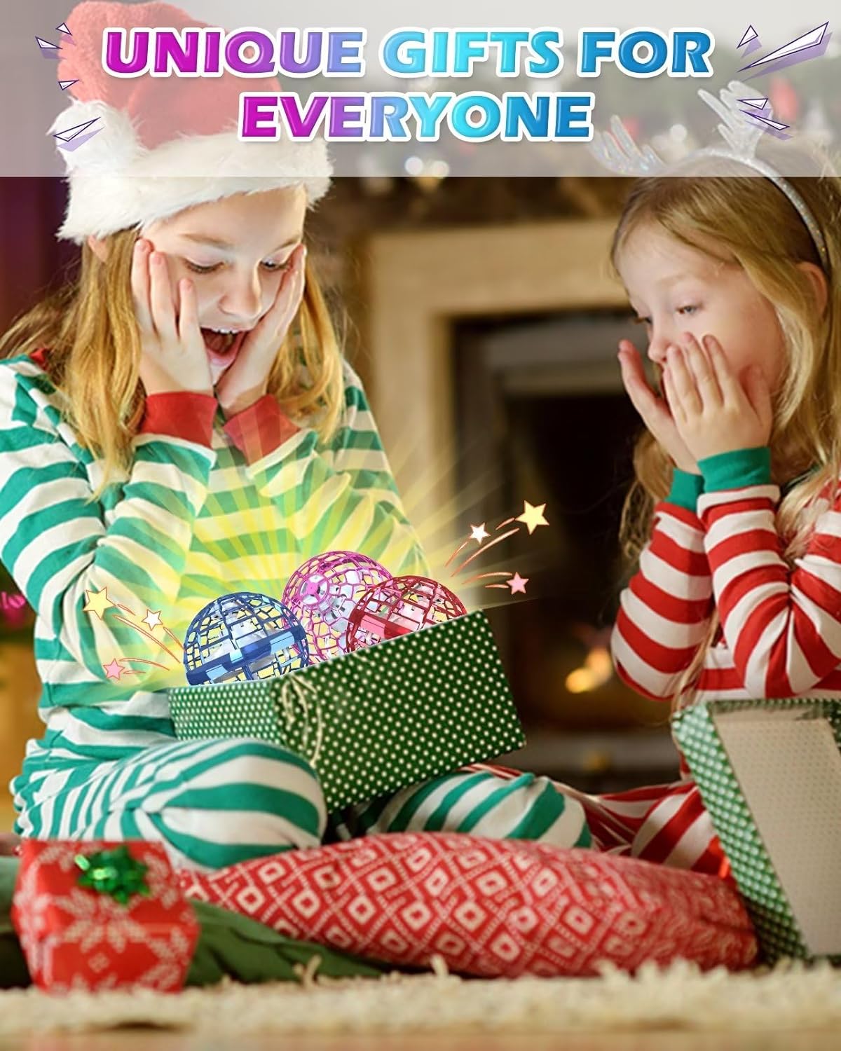 Flying Orb Ball with Magic Wand, Light Up Fidget Spinner, Glow in The Dark, Hand Operated Drones for Kids