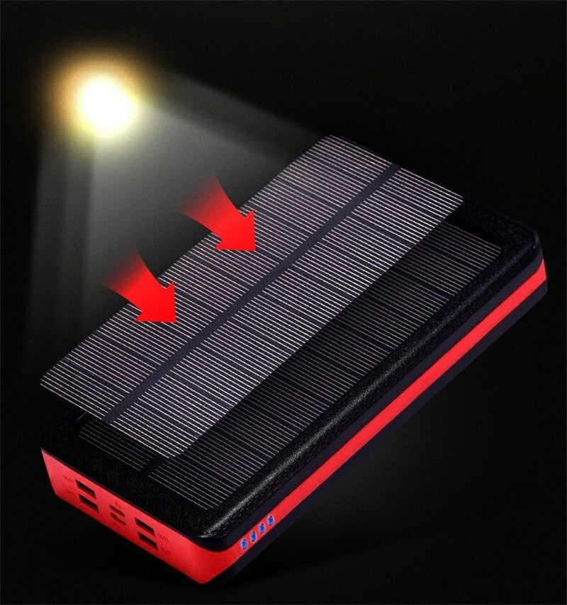 30,000mAh Solar Power Bank - High Capacity Portable Charger with Dual USB Ports