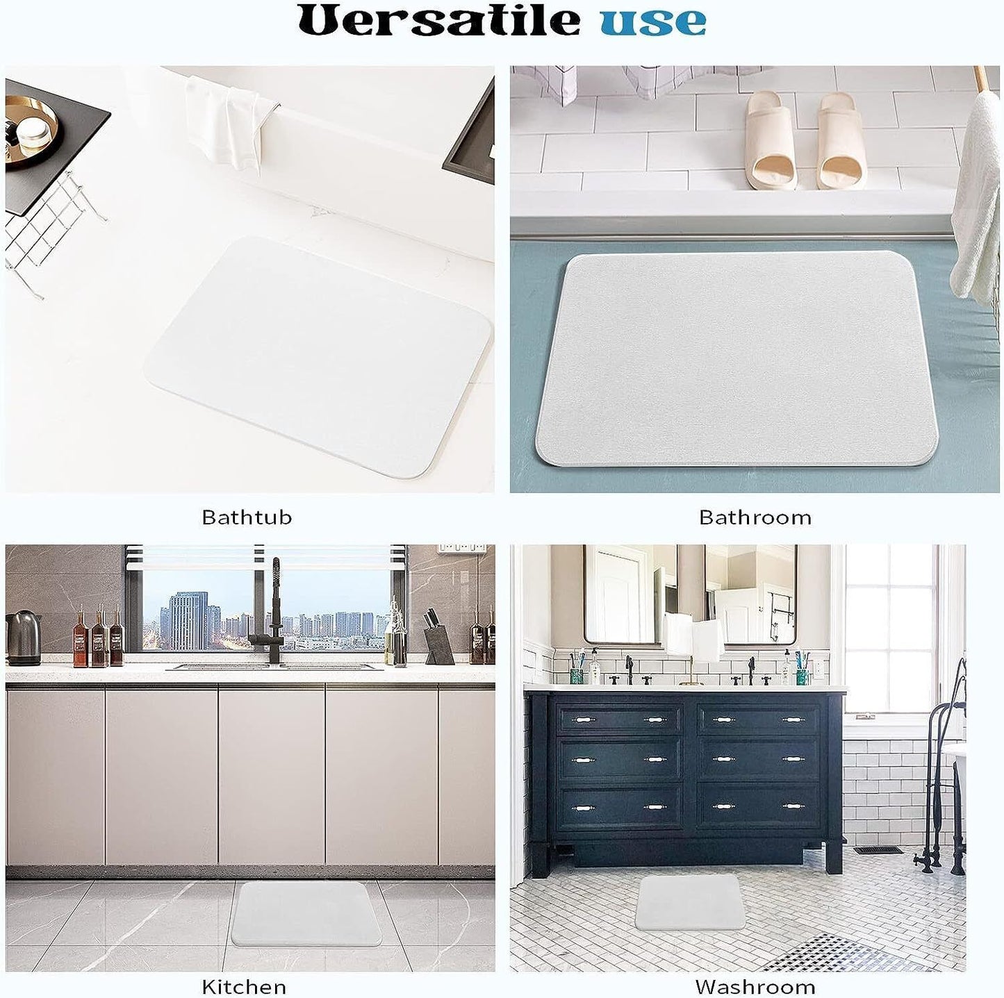Absorbent Stone Bath Mat Rugs Non-Slip Mat
