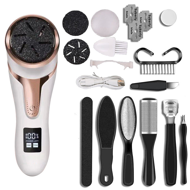 Electric Foot Scrubber with LCD Display - Vacuum Exfoliating Pedicure Tool