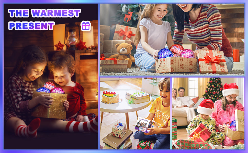 Flying Orb Ball with Magic Wand, Light Up Fidget Spinner, Glow in The Dark, Hand Operated Drones for Kids