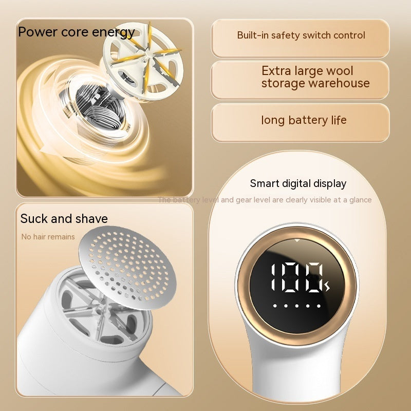 Rechargeable Digital Fur Ball Trimmer - Suction Ball Scraper for Sweaters & Coats