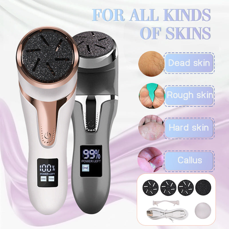Electric Foot Scrubber with LCD Display - Vacuum Exfoliating Pedicure Tool
