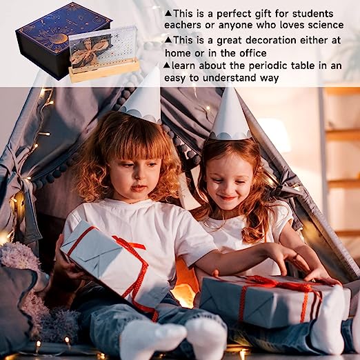 Periodic Table with 83 Real Element Samples in Acrylic - Educational Gift for Science Lovers and Students