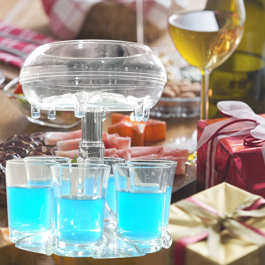 6-Shot Glass Dispenser Holder For Water, Wine, Whisky, Beer