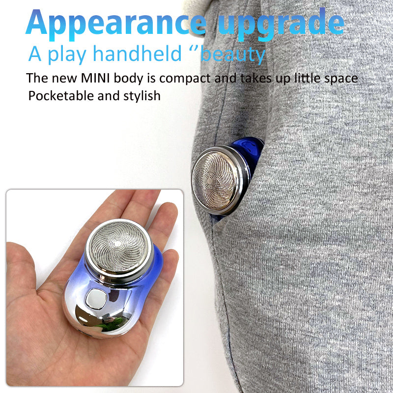 Mini Portable Cordless Face Shaver - USB Rechargeable, Wet & Dry, Painless Shaving for Men