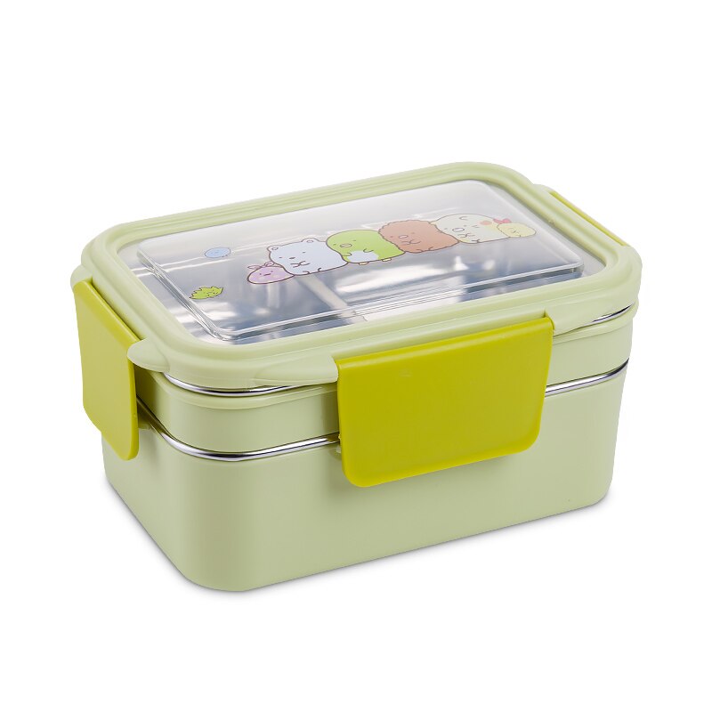Premium Stainless Steel Double Lunch Box with Leak-Proof Compartments