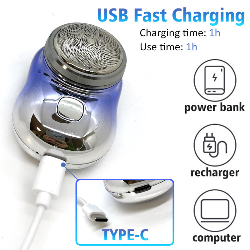 Mini Portable Cordless Face Shaver - USB Rechargeable, Wet & Dry, Painless Shaving for Men