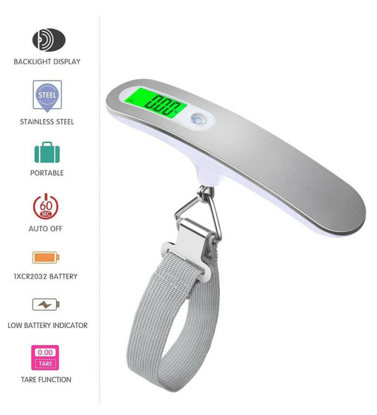 LCD Digital Luggage Weight Scale - 50kg/110lb Electronic Scale