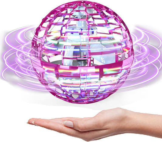 Flying Orb Ball with Magic Wand, Light Up Fidget Spinner, Glow in The Dark, Hand Operated Drones for Kids