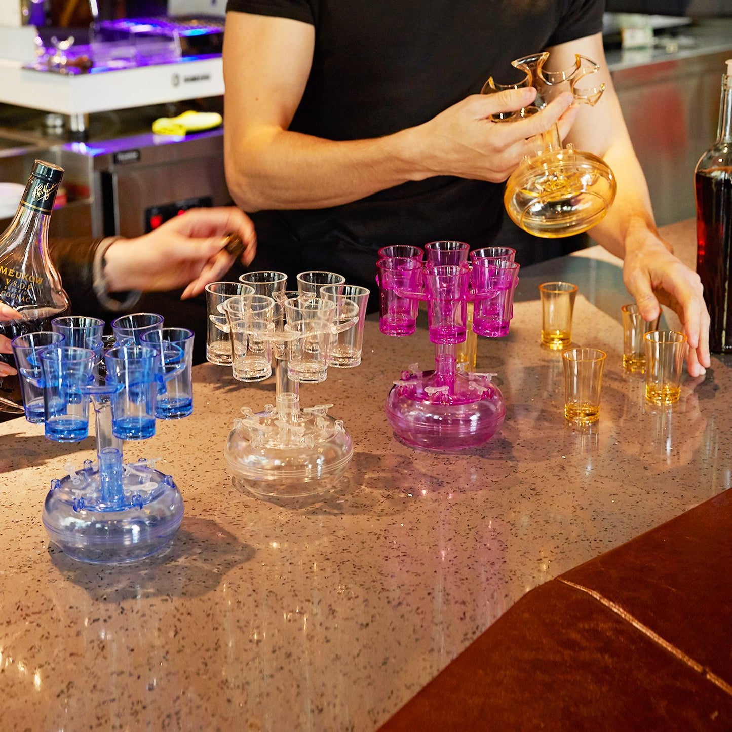 6-Shot Glass Dispenser Holder For Water, Wine, Whisky, Beer